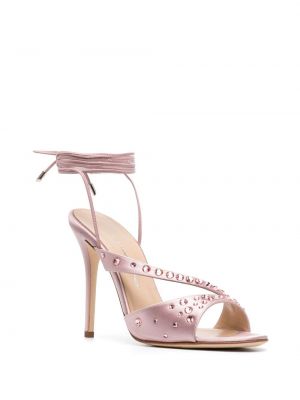 Sandały z kryształkami Alessandra Rich różowe