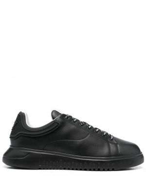 Lær sneakers Emporio Armani svart