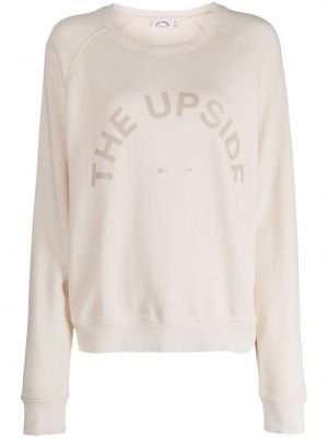 Sweatshirt aus baumwoll mit rundem ausschnitt The Upside beige