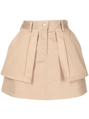 Bavlněné mini sukně s vysokým pasem na zip Jw Anderson - béžová