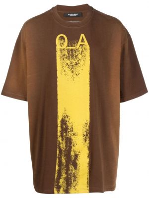 Koszulka bawełniana z nadrukiem A-cold-wall* brązowa