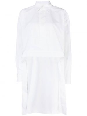Asimetriška medvilninė marškiniai Plan C balta