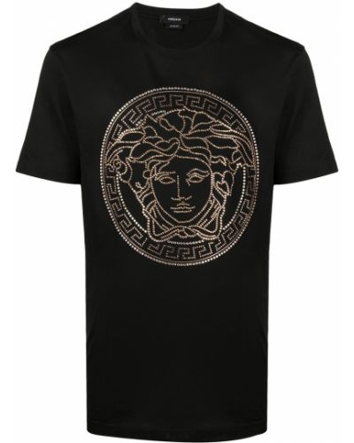 T-shirt mit rundem ausschnitt Versace schwarz