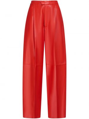 Δερμάτινο παντελόνι Marni κόκκινο