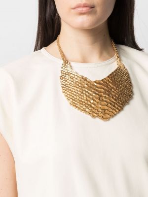 Collar de cuero Yves Saint Laurent Pre-owned dorado