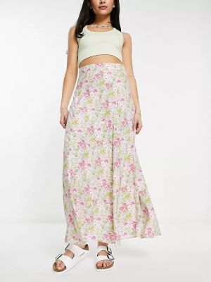 Длинная юбка в цветочек с принтом & Other Stories розовая