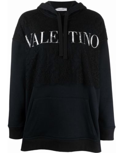 Spitzen hoodie mit print Valentino Garavani schwarz