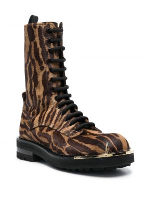 Ankle boots z nadrukiem w tygrysie prążki Roberto Cavalli brązowe