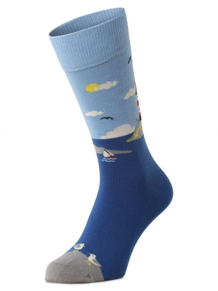 Dzianinowe skarpety Happy Socks niebieskie