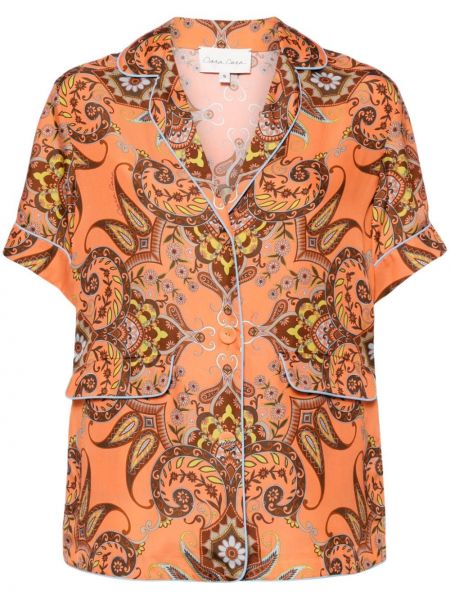 Koszula z nadrukiem z wzorem paisley Cara Cara pomarańczowa