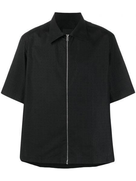 Kokvilnas krekls ar rāvējslēdzēju Givenchy melns