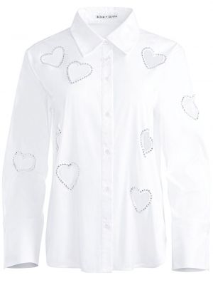 Риза със сърца Alice + Olivia бяло