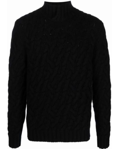 Jersey de cachemir de tela jersey con estampado de cachemira Malo negro