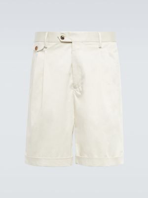 Pantalones cortos de raso de algodón Lardini beige