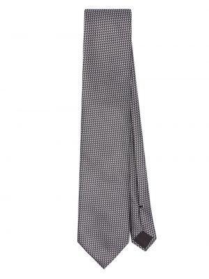 Hedvábná kravata s potiskem Tom Ford šedá