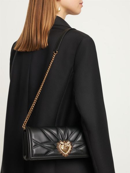 Prešívaná kožená kabelka Dolce & Gabbana