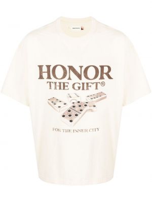 Kokvilnas t-krekls Honor The Gift balts