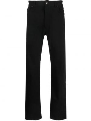 Bavlněné rovné kalhoty s výšivkou Balenciaga černé