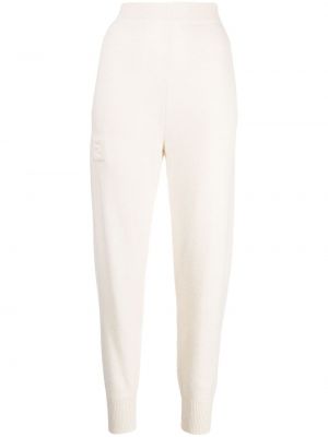 Kašmírové vlněné sportovní kalhoty Fendi bílé