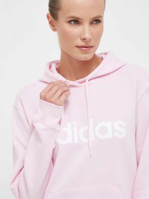Pamučna hoodie s kapuljačom Adidas ružičasta