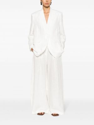 Przezroczyste lniane spodnie Atu Body Couture białe