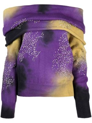 Вълнен пуловер Des Phemmes виолетово
