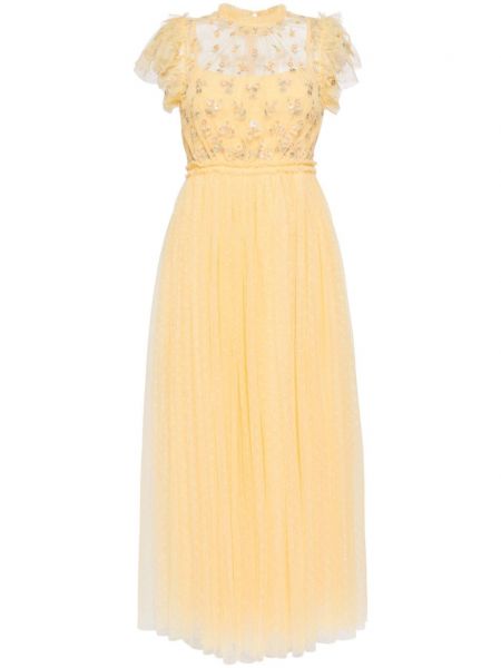 Φόρεμα με τιράντες Needle & Thread κίτρινο