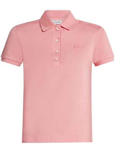 Polo en coton avec applique Lacoste rose