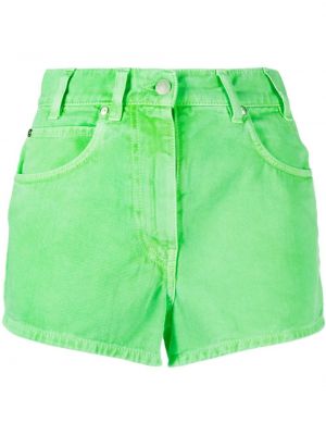 Shorts di jeans a vita alta Msgm verde