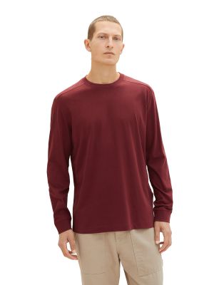 Tričko s dlhými rukávmi Tom Tailor červená