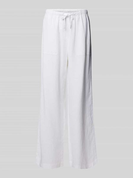 Lniane spodnie Comma Casual Identity białe