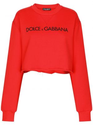 Памучен суитчър с принт Dolce & Gabbana червено
