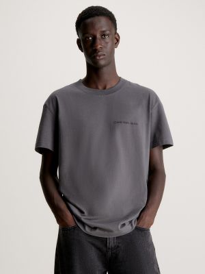 Camiseta de algodón Calvin Klein Jeans gris