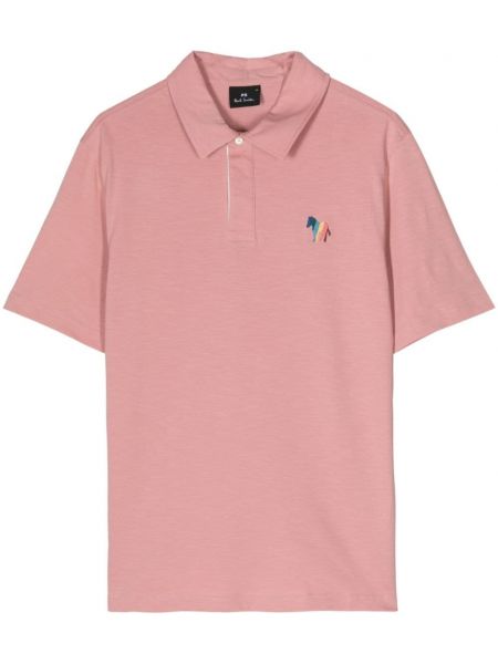 Dryžuotas polo marškinėliai su zebro raštu Ps Paul Smith rožinė