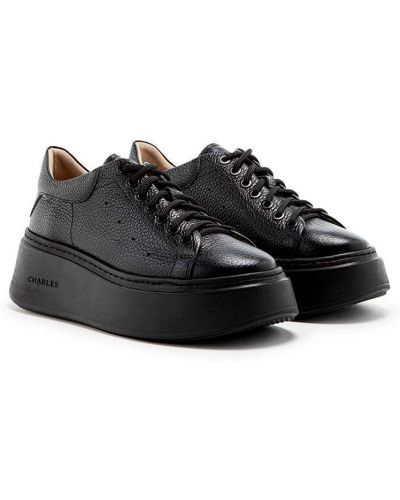 Sneakersy skórzane Charles Footwear czarne