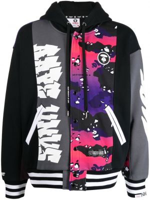 Суичър с качулка с принт с абстрактен десен Aape By *a Bathing Ape® черно