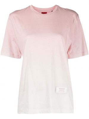 T-shirt con stampa Hugo rosa
