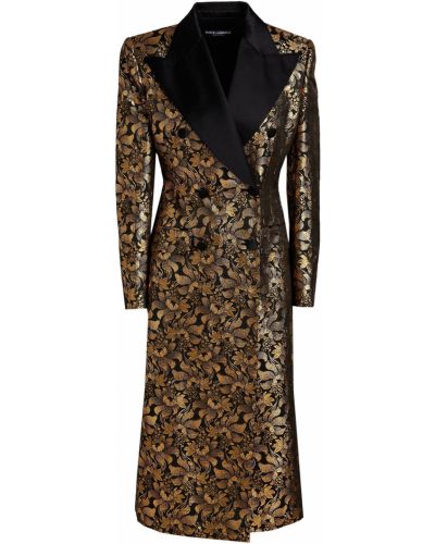 Пальто з парчі Dolce & Gabbana, чорне