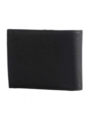 Cartera de cuero de cuero de cuero sintético Emporio Armani negro