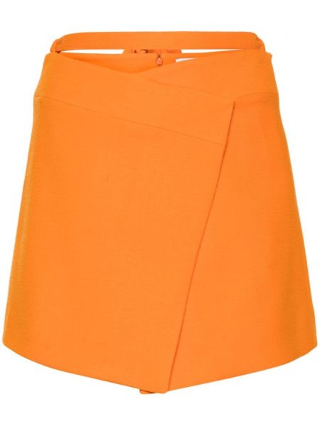 Jupe courte en crêpe Patou orange
