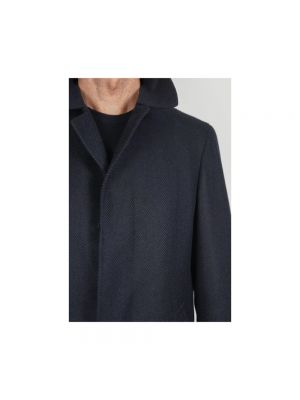 Abrigo corto de lana de cachemir con estampado de cachemira Canali azul
