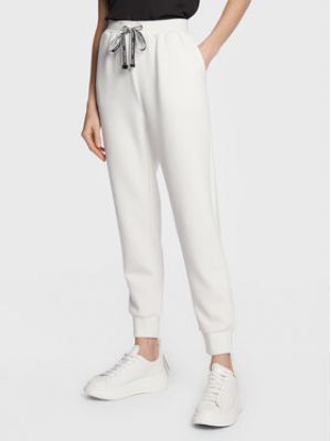 Priliehavé teplákové nohavice Gaudi Jeans biela
