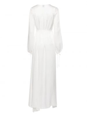 Jedwabna sukienka długa koronkowa Carine Gilson biała