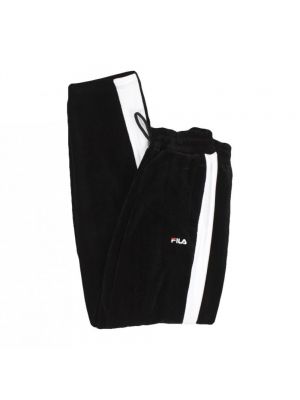 Aksamitne spodnie sportowe Fila czarne