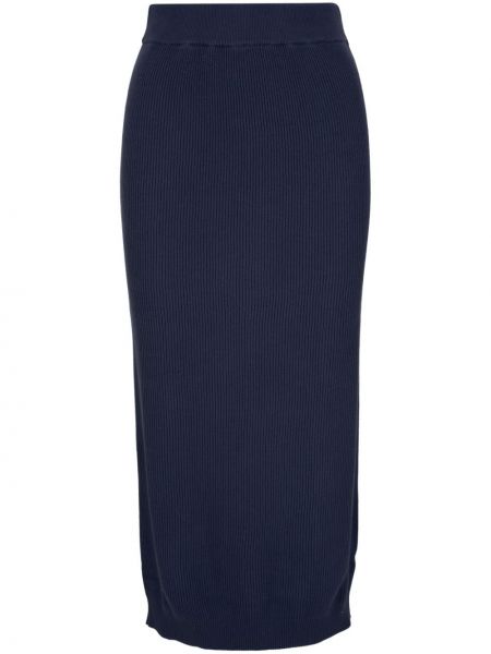 Pamučna midi suknja Brunello Cucinelli plava