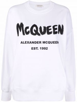 Sweatshirt mit rundhalsausschnitt mit print Alexander Mcqueen weiß