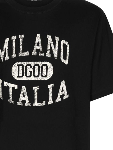 T-shirt aus baumwoll mit print Dolce & Gabbana schwarz