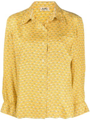 Camicia con stampa Hermès giallo
