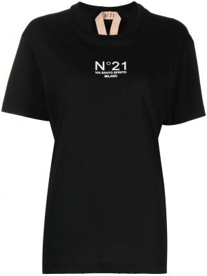 Памучна тениска с принт N°21 черно