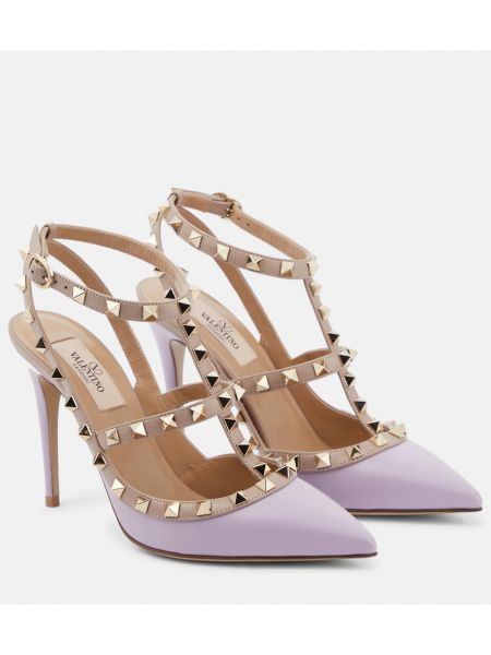 Pantofi cu toc din piele Valentino Garavani violet